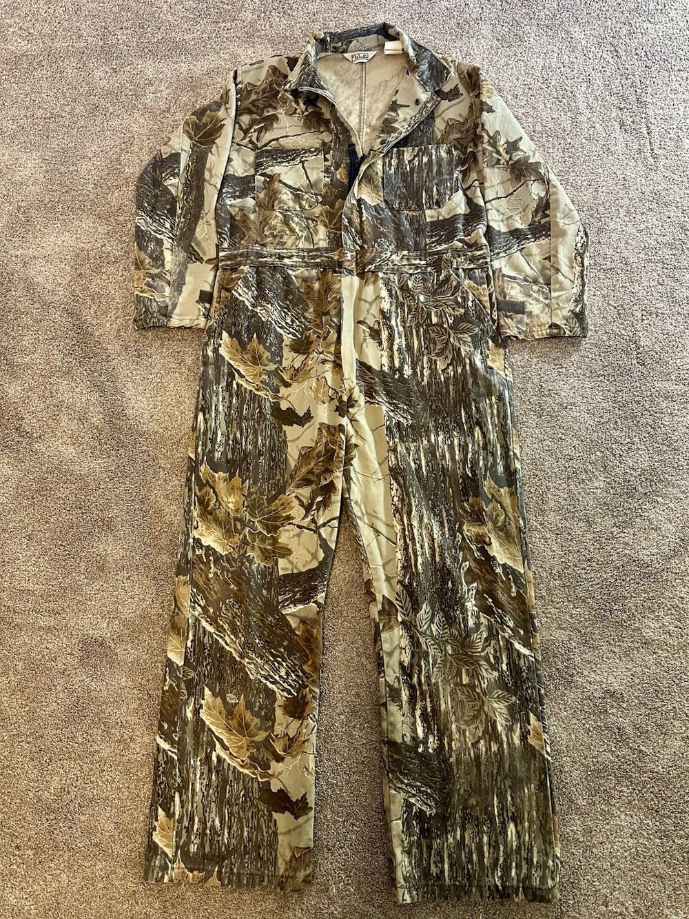 Walls Vintage Camo Long Sleeve Overalls Hunting Outdoor Men's Large LT USA Made